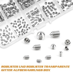 Kit d'assortiment de vis et boulons à tête hexagonale en acier inoxydable plaqué argent, 320 pièces, M2-M5, écrous et rondelles métriques - Product Image 2