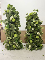 Arche florale carrée artificielle F82 aux couleurs d'automne, arrangement de fleurs simulées, toile de fond de scène, centre de table pour mariage et fête