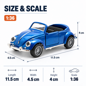 Precio de Fábrica: <span class=keywords><strong>Coche</strong></span> de Juguete Clásico Vintage Beetle Convertible de Metal Fundido a Presión 1:36 con Puertas Abribles, Retro, para Niños - Product Image 6