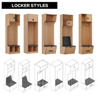 Casiers de sport durables en HPL pour écoles Casiers personnalisés à équipement de sport de style stade avec siège