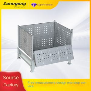 Gabbia di Stoccaggio Pieghevole, Contenitore Logistico <span class=keywords><strong>per</strong></span> Sollevamento, Cesto <span class=keywords><strong>in</strong></span> <span class=keywords><strong>Ferro</strong></span> <span class=keywords><strong>per</strong></span> Spedizioni, Scatola Industriale Mobile Modello 710 - Product Image 3