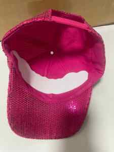 Bling Rose <strong>Sequence</strong> Baseball Caps Antonio Fasten Loop Unisex Gameday Sports Fan Embroidery Tri Color logo SPU Sequin Hats RTS - Product Image 2