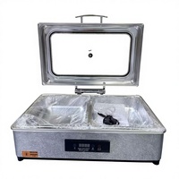 Ensemble de réchauds électriques décoratifs pour buffet, couvercle transparent suspendu, acier inoxydable, commercial pour restaurant, hôtel, OEM ODM