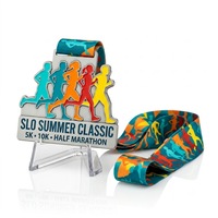 Médailles de sport personnalisées en alliage de zinc pour demi-marathon, gravure laser 3D, finition polie, logo personnalisé, durables, événements Shibo