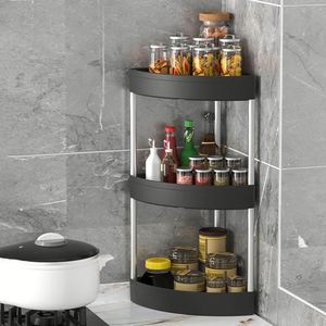Modern Multifunction Stainless Steel Durable Sustainable Double Tier Standing Type <b>Corner</b> <b>Bracket</b> Kitchen Use Storage Rack - Product Image 1