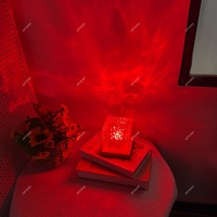 Lámpara de Mesa Proyector de Aurora Boreal Dinámica Recargable, Luces Nocturnas RGB Multicolor con Efecto de Olas Oceánicas para Decoración de Dormitorio
