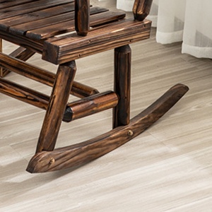 Sedia a <span class=keywords><strong>dondolo</strong></span> in legno massello per esterni e interni, con braccioli, resistente alle intemperie, per giardino e patio - Product Image 4
