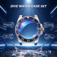 Cassa per Orologio Subacqueo in Acciaio Inossidabile 316L Bicolore da 40mm con Vetro Zaffiro e Lente per Data, Compatibile con Movimenti NH34 NH35 NH36