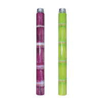Bouteille de boisson en plastique PET transparente de 650 ml, en forme de canne à sucre, avec couvercle et paille à anneau de traction, jetable, adaptée pour les boissons au lait.