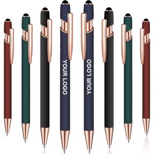 Multifunctional Stylus Soft Touch Screen <b>Pen</b> 2 in 1 Custom Logo Metal Ballpoint <b>Pens</b> With Rose Gold Part - Product Image 4