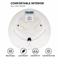 Chapeau Bob Brodé en Polyester à Large Bord avec Logo Personnalisé Blanc Respirant Cordon Réglable Unisexe Femme Homme Sports d'Été