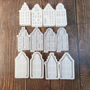Casa de Playa Grande ecológica hecha a mano, herramienta de pastel de silicona S1190, casa gótica, 3 moldes de base para hornear PC - Product Image 1