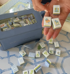 Andersruff the House of Hydrangea Ensemble <span class=keywords><strong>de</strong></span> tuiles <span class=keywords><strong>de</strong></span> Mahjong en acrylique gravé personnalisé, style américain - Product Image 5