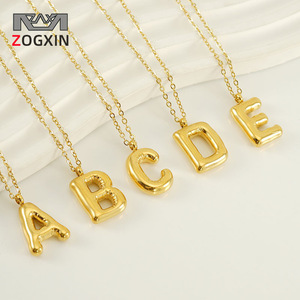 ZOGXIN Gold Letter Necklace Stainless Steel Alphabet Pendant Clavicle Chain Women Fashion Jewelry Party Accessory - Product Image 1