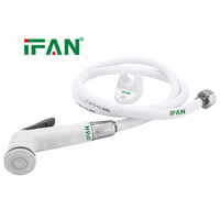 Ensemble de douche IFAN en ABS blanc avec tuyau de douche extérieur à double boucle