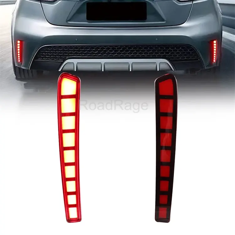 Reflector de luz LED roja para coche, luz trasera de parachoques trasero con señal de giro secuencial para Toyota Corolla L LE SE 2019 2020 2021