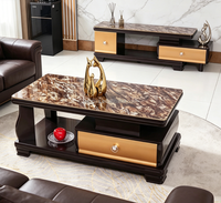 Ensemble table basse design et meuble TV, combinaison table basse et meuble TV minimaliste, table basse moderne pour salon