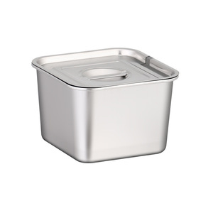 Stainless Steel Condiment Container Square Flip Top Lid Liquid Seasoning <b>Storage</b> <b>Kitchen</b> Grade - Product Image 1