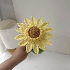 Fiori di Girasole all'Uncinetto Fatti a Mano in Cotone Ecologico, Decorazioni a Lunga Durata per San Valentino, Natale e Soggiorno - Product Image 5