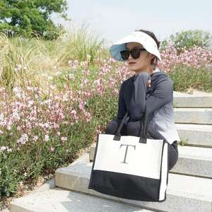 LILALILA personalizzato Shopping Beach damigella d'onore regalo ricamato borse <span class=keywords><strong>iniziali</strong></span> in tela <span class=keywords><strong>con</strong></span> Logo stampato personalizzato - Product Image 1