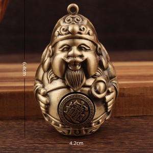 Pendentif en laiton God of Wealth, breloque à thème avec visage souriant, pour décoration intérieure et cadeau - Product Image 4