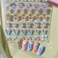 Qianya-Autocollants pour Nail Art 3D/5D, pour Chiot, Autocollants en Plastique, Finition Brillante, pour Chiot, Dessin Animé Mignon, 2025