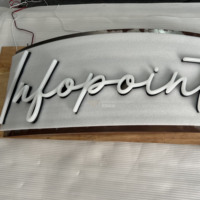 Letrero Acrílico Iluminado Personalizado con Logotipo, Acrílico Sólido Curvado de Precisión con Luz LED para Interiores