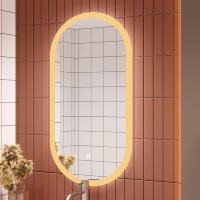 Miroir de salle de bain intelligent, lumière LED tricolore, écran tactile, anti-buée, miroir de maquillage haute définition, miroir mural pour salle de bain