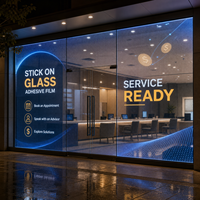 Film LED transparent adhésif pour vitrine de banque, affichage publicitaire sur vitre