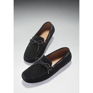 Mocassins à lacets, daim noir - Product Image 4