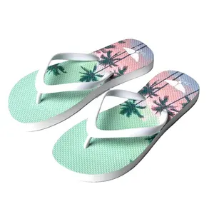 Cheap Wholesale Custom Flip-flops Summer Beach Slippers for Women Digital Print Flip-flops