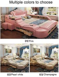 Trẻ Em Phòng Ngủ Ý Thiết Lập Nữ Hoàng Giá Thiết Lập Bằng Gỗ Kích Thước Vua, Khách Sạn Bảng Đầu Giường Sang Trọng Bộ Thạc Sĩ Hiện Đại Đồ Nội Thất Phòng Ngủ - Product Image 5