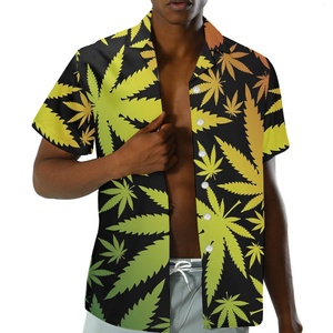 T-shirts personnalisés d'été Hawaii Fiesta Camisa Hawaiana Algodon Para Hombre Chemise <span class=keywords><strong>Hawaienne</strong></span> Aloha Beach Chemise décontractée tropicale pour homme - Product Image 2