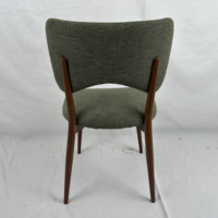 Chaise de salle à manger moderne du milieu du siècle, chaise d'appoint en tissu rembourré avec pieds en métal, dossier incurvé, chaise d'appoint pour cuisine et salle à manger