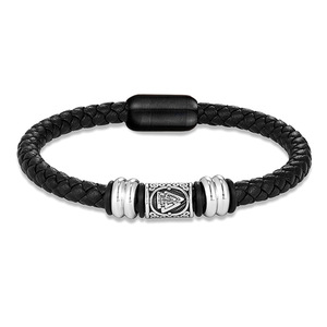 Men's Braided <b>Leather</b> <b>Bracelet</b> Stainless Steel Rune Beads Magnetic Clasp Gift Jewelry 19cm 21cm 23cm - Product Image 4