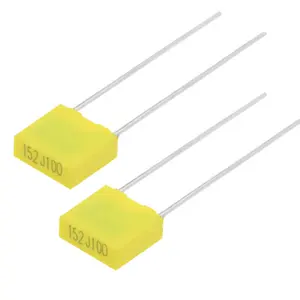 Condensador de corrección Cl23b, 152J100v, 1500Pf, 1.5Nf, 5Mm, película cuadrada, caja pequeña, 100V152j