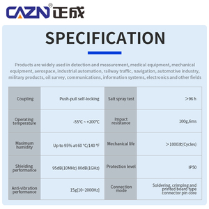 CAZN Factory B Series 00 Schnell verschluss <span class=keywords><strong>2</strong></span> <span class=keywords><strong>3</strong></span> 4 5P Din Straight Plug Push Pull Circular Connector-FGG.00.304.CLAD22 FPG.00.302.CLAD32 - Product Image 6