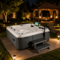 Bain à remous Sunrans pour 5 personnes avec 42 jets de massage et système de contrôle Balboa pour la relaxation en extérieur