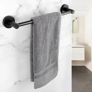 Solid chrome Towel Rack Toilet Single stainless steel extension Wall-mounted Bathroom Towel Rack Metal Hanging Rod towel bar