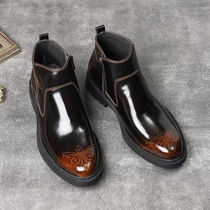 Botas de Tobillo Balmoral de Cuero para Hombre, Textura Lijada a Mano, Estilo Amish, Algodón, Resistentes al Agua, Antideslizantes - Product Image 2