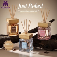 Diffuseur d'huiles essentielles en rotin boisé oriental - Parfum d'ambiance haut de gamme de style italien, longue durée (60-90 jours)