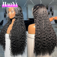 Pelucas frontales brasileñas de cabello humano sin pegamento al por mayor, con encaje frontal HD real, onda de agua, 100% cabello humano.
