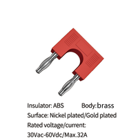Fiche banane court-circuit espacement 4mm 19mm laiton nickelé Double rangée adaptateur deux paires fiche banane