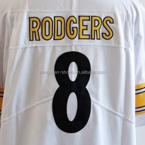 DKメトカーフホワイト刺繍アメリカンフットボールジャージー - Product Image 4