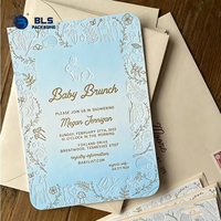 Cartes de vœux personnalisées en gros avec gaufrage, estampage à chaud doré, invitations de luxe personnalisées pour mariage, anniversaire, baby shower