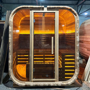 Sauna extérieur pratique et durable, adapté aux utilisations humides et sèches, équipé de sièges ergonomiques pour des séances de détente en <span class=keywords><strong>groupe</strong></span> dans la cour. - Product Image 2