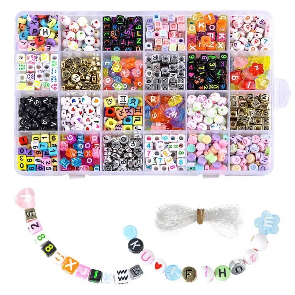 24 DIY Alphabet Letter Beads MIxed Jewelry Making Kit DIY Alphabet Beads