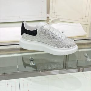 Designer High-End Alexanderes Original McQueenes Beads Crystal Lace-up <b>Casual</b> Walking <b>Shoes</b> Custom Logo <b>White</b> Mesh Breathable - Product Image 5