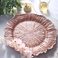 Assiette de Présentation Luxe Écologique Xiangjin Or Rose 13 Pouces pour Mariages et Événements – Vaisselle et Assiettes en Plastique de Haute Qualité