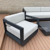 Ensemble de canapés d'extérieur en aluminium imperméable Hangkai, meubles de loisirs durables en métal pour l'extérieur